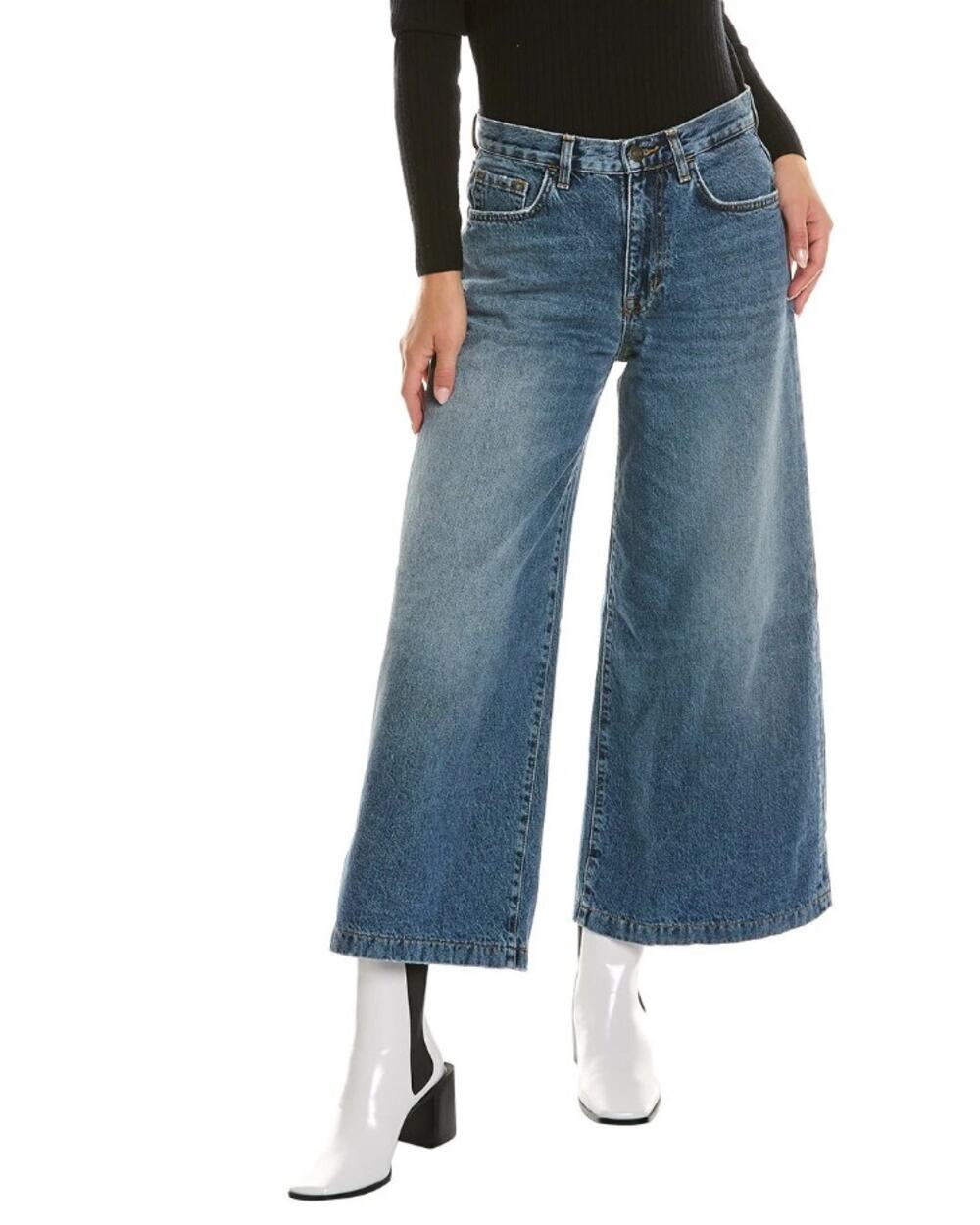 Current/Elliott Bromes Wide Leg Crop Jeans